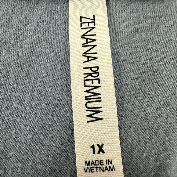 Zenana Premium Womens V-Neck Short Sleeve T-Shirt Size 1X Blue - Picture 3 of 5